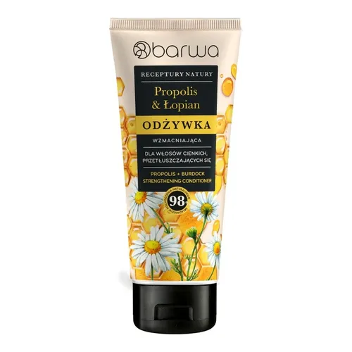Barwa Receptury Natury, Propolis & Łopian, Odżywka wzmacniająca dla włosów cienkich i przetłuszczających się