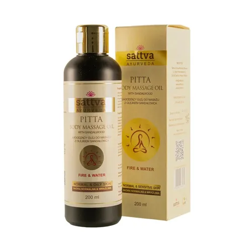 Sattva Ayurveda Fire & Water, Pitta, Body Oil Massage With Sandalwood (Olejek do masażu ciała z olejkiem sandałowca)