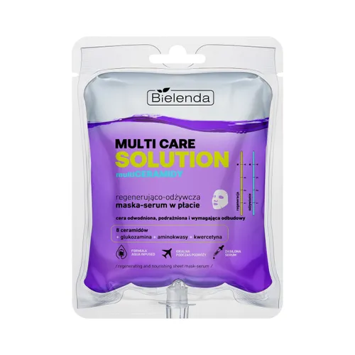 Bielenda Multi Care Solution, MultiCeramidy, Regenerująco-odżywcza maska-serum w płacie