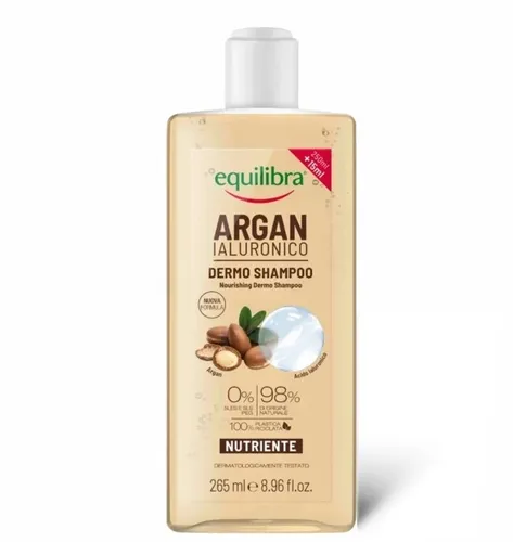 Equilibra Argan Ialuronico, Nourishing Dermo Shampoo (Szampon do włosów z olejkiem arganowym i kwasem hialuronowym)