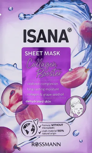 Isana Collagen Booster, Sheet Mask (Materiałowa maseczka do twarzy)