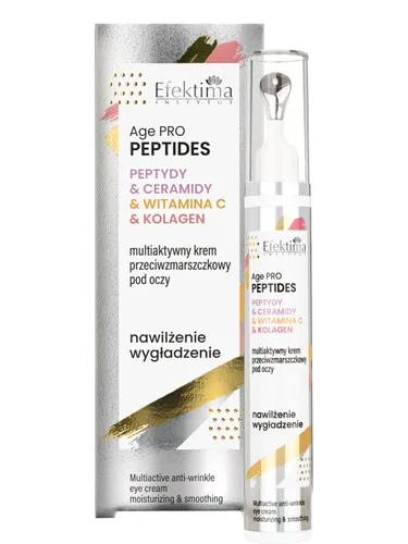 Efektima Pro Peptides, Peptydy & Ceramidy & Witamina C & Kolagen, Multiaktywny krem przeciwzmarszczkowy pod oczy