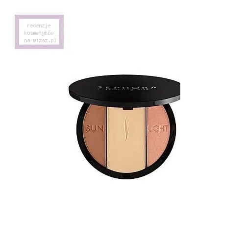 Sephora Sculpting Disc, Powder Trio (Puder matujący, rozświetlający  i brązer)
