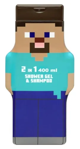 Air-Val International Minecraft, Steve, Shower Gel & Shampoo for Kids 2 in 1 (Minecraft, Żel pod prysznic i szampon dla dzieci 2w1)