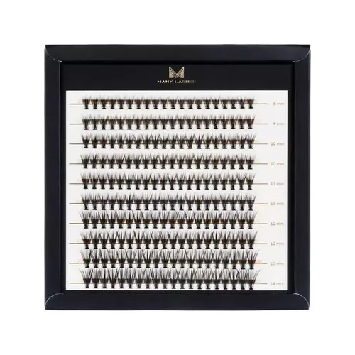 ManyLashes Superblack Silk Eyelashes Individuals (Sztuczne rzęsy w kępkach)