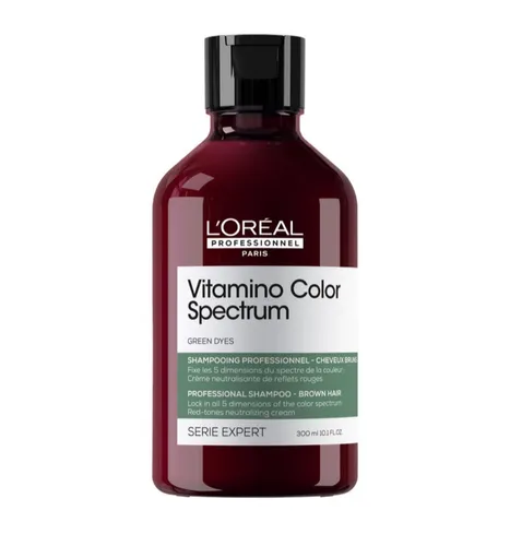 L'Oreal Professionnel Vitamino Color Spectrum, Green Dyes, Brown Hair Shampoo (Szampon neutralizujący czerwone refleksy do włosów w odcieniu ciemny brąz)