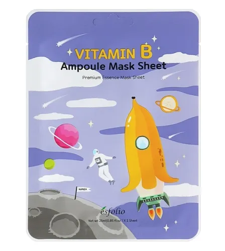 Esfolio Vitamin B,  Ampoule Mask Sheet (Rewitalizująca maska na twarz z witaminą B)