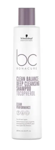 Schwarzkopf Professional BC Bonacure, Clean Balance, Tocopherol, Deep Cleansing Shampoo (Głęboko oczyszczający szampon do włosów)