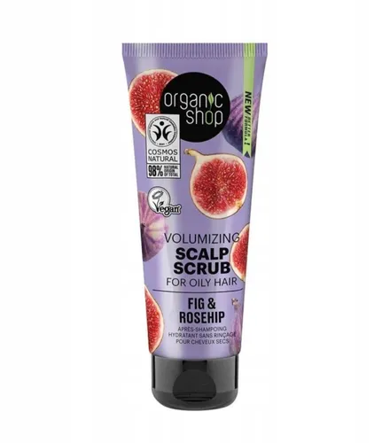 Organic Shop Fig & Rosehip, Vomumizing Scalp Srub for Oily Hair (Figa i Dzika róża, Dodający objętości peeling do skóry głowy)