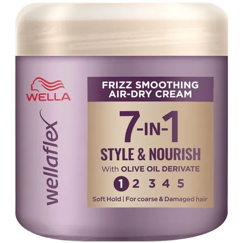 Wella Wellaflex, 7-in-1 Style & Nourish, Frizz Smoothing Air-Dry Cream (Krem wygładzający puszące się włosy)