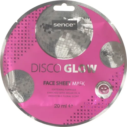 Sence Collection Disco Glow, Face Sheet Mask (Maska w płachcie do twarzy z olejkiem arganowym)