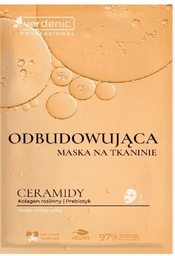 Verdenic Ceramidy, Odbudowująca maska do twarzy na tkaninie