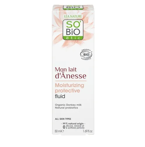 SO'BiO Etic Moisturizing Protective Fluid (Ochronny fluid z mlekiem oślim i probiotykami na dzień)
