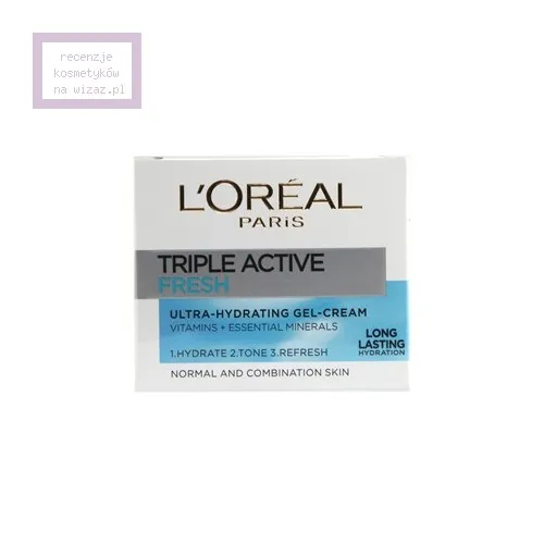 L'Oreal Paris Triple Active Fresh, Gel Creme Normal and Combination Skin (Żelowy krem do cery mieszanej i tłustej)