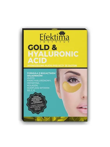 Efektima Gold & Hyaluronic Acid, Hydrożelowe płatki pod oczy ze złotem i kwasem hialuronowym