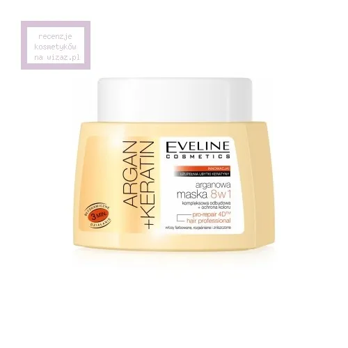 Eveline Cosmetics Argan + Keratin, Arganowa maska do włosów 8 w 1
