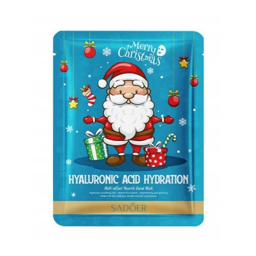 Sadoer Merry Christmas, Hyaluronic Acid Hydration, Multi-Effect Nourish Facial Mask (Maska do twarzy w płachcie z kwasem hialuronowym)