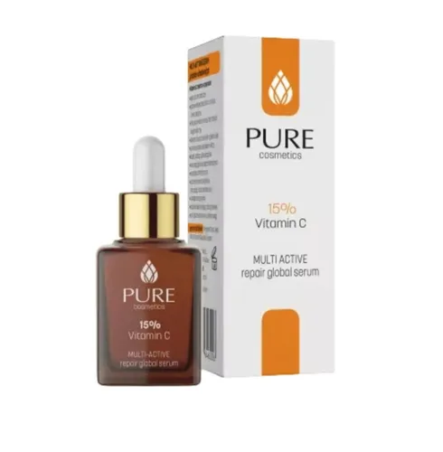 Pure Cosmetics Vitamin C 15%, Multi Active Repair Global Serum (Multiaktywne serum do twarzy z witaminą C 15%)