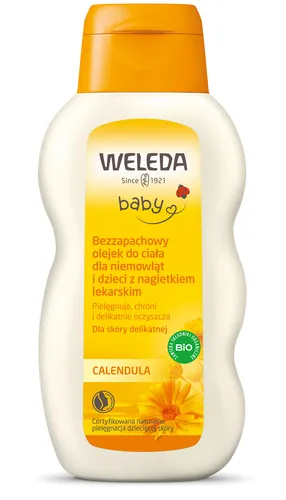 Weleda Baby, Bezzapachowy olejek do ciała dla niemowląt i dzieci z nagietkiem lekarskim