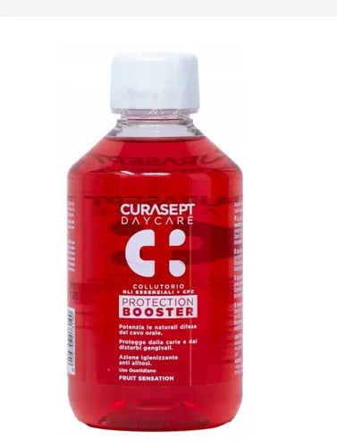 Curasept Daycare, Fruit Sensation, Protection Booster (Płyn do płukania jamy ustnej z CPC o smaku owocowym)