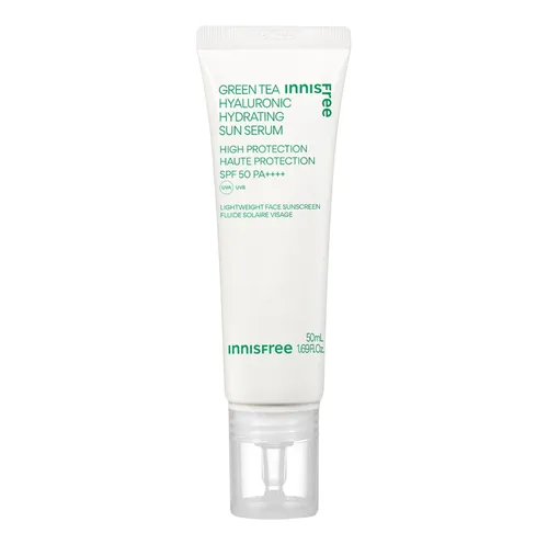 Innisfree Green Tea Hyaluronic Hydrating Sun Serum SPF 50 PA++++ (Nawilżająco-ochronny krem do twarzy z filtrem SPF 50)