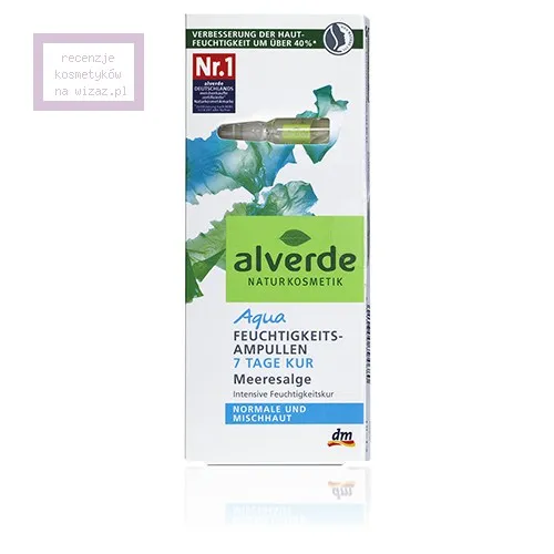 Alverde Aqua, Feuchtigkeits - Ampullen Meeresalge (Tygodniowa kuracja nawilżająca z algami morskimi)