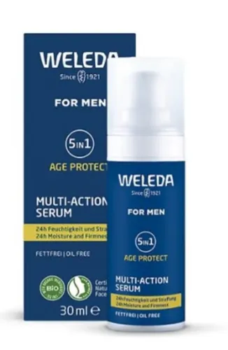 Weleda For Men, Age Protect, Multi-Action Serum (Wielozadaniowe serum do twarzy dla mężczyzn)