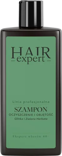 Hair Expert Linia Profesjonalna, Szampon do włosów oczyszczający zwiększający objętość z glinką i zieloną herbatą