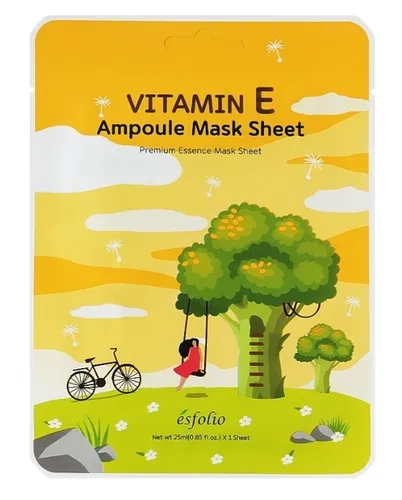Esfolio Vitamin E, Ampoule Mask Sheet (Odżywcza maseczka w płachcie z  ekstraktem z brokuła)