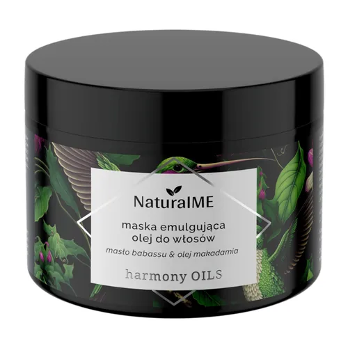 NaturalME Harmony Oils, Masło babassu i olej makadamia, Maska emulgująca olej do włosów