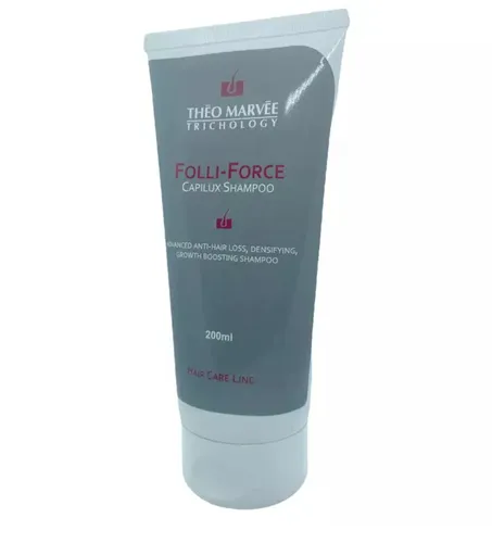 Theo Marvee Folli-Force,  Capilux Shampoo (Szampon do włosów słabych i wypadających)