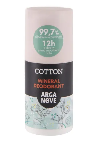 Arganove Cotton, Natural Deodorant roll-on (Bawełna, Dezodorant mineralny ałunowy w kulce)