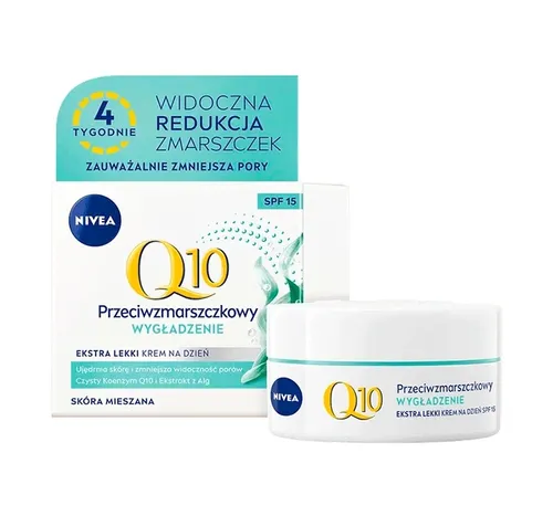 Nivea Q10 Power, Wygładzenie, Przeciwzmarszczkowy krem do twarzy  z filtrem SPF15