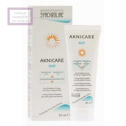 Synchroline Aknicare Sun Protective Cream for Oily or Impure Skin SPF 30 PPD 20 (Krem z filtrem do cery tłustej - wysoka ochrona)