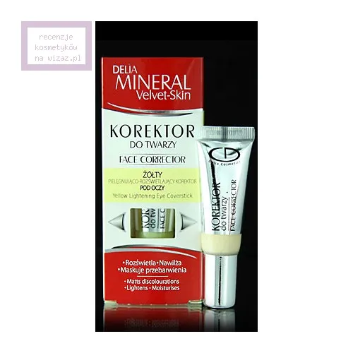 Delia Mineral Velvet Skin, Korektor do twarzy żółty