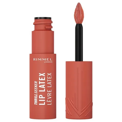 Rimmel Thrill Seeker, Lip Latex, Kryjący błyszczyk do ust w płynie z kwasem hialuronowym i witaminą E - 1