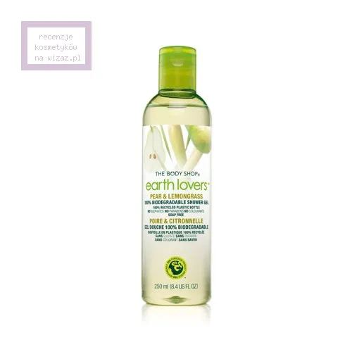 The Body Shop Earth Lovers, Pear & Lemongrass 100% Biodegrable Shower Gel (Biodegradowalny żel pod prysznic z gruszką i trawą cytrynową)