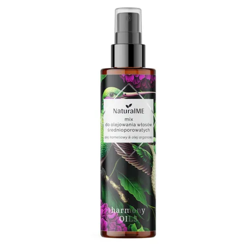 NaturalME Harmony Oils, Olej kameliowy i olej arganowy, Mix do olejowania włosów średnioporowatych