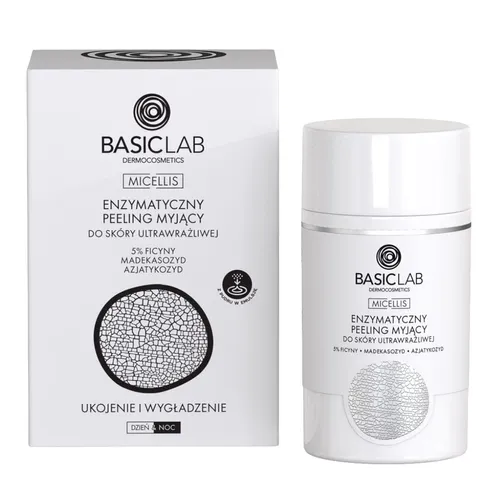 BasicLab Dermocosmetics Micellis, Ukojenie i wygładzenie,  Enzymatyczny peeling myjący do skóry ultrawrażliwej