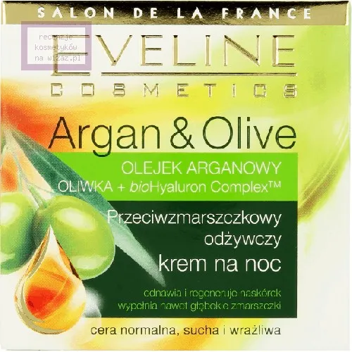 Eveline Cosmetics Argan & Olive, Przeciwzmarszczkowy odżywczy krem na noc