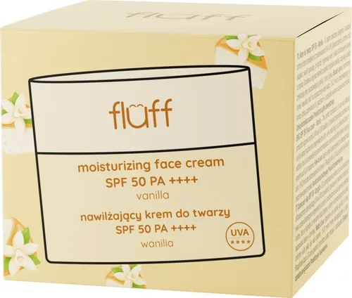 Fluff Wanilia, Nawilżający krem do twarzy SPF50