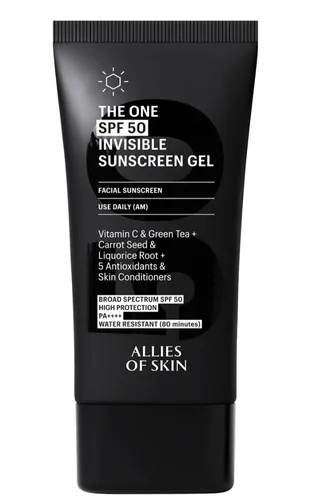 Allies of Skin The One,  Invisible Sunscreen Gel SPF50 PA++++ (Krem z ochroną przeciwsłoneczną SPF 50 PA++++)