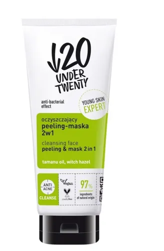 Under Twenty Anti Acne, Cleanse, Oczyszczający peeling-maska 2w1