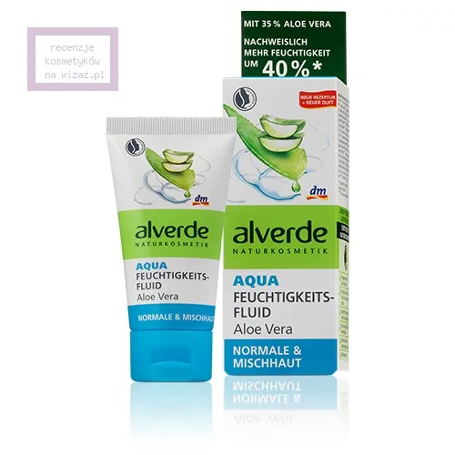 Alverde Aqua, Feuchtigkeitsfluid Aloe Vera (Krem nawilżający z ekstraktem z aloesu do cery normalnej i mieszanej)