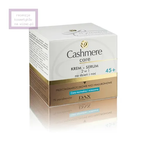 Cashmere Care 45+, Krem + serum 2 w 1 na dzień i na noc do cery normalnej i mieszanej