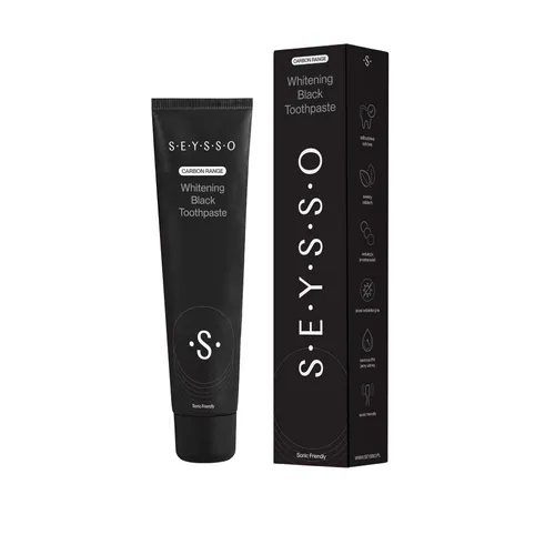 SEYSSO Carbon Range, Wybielająca pasta do zębów z węglem aktywnym - 1