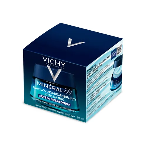 Vichy Minéral 89, Nawilżająco–regenerujący krem na noc z melatoniną - 2