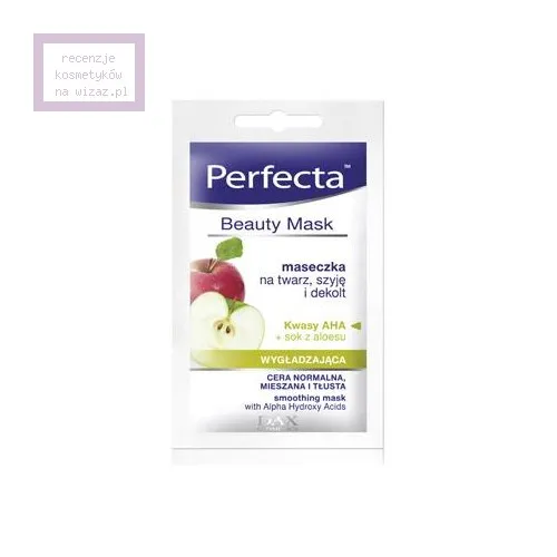 Perfecta Beauty Mask, Maseczka wygładzająca na twarz, szyję i dekolt  `Kwasy AHA + sok z aloesu`