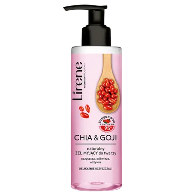 Lirene Dermoprogram Chia & Goji, Naturalny żel myjący do twarzy