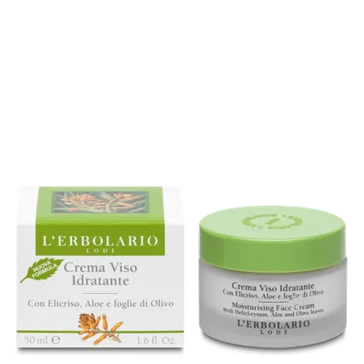 L'Erbolario Crema Viso Idratante Con Elicriso,' Aloe e foglie di Olivo (Krem nawilżający do twarzy z ekstraktami z kocanki, aloesu i liści drzewa oliwnego)